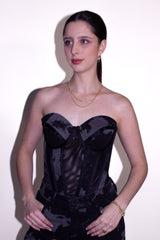 Corset Alana Black tie dye